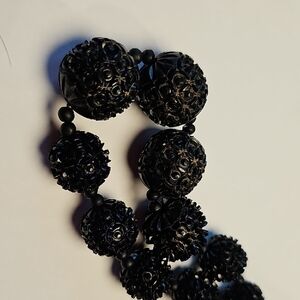 Victorian Whitby Jet Carved Necklace